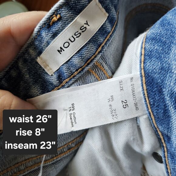 Moussy Jeans 25 Distressed Skinny Denim 010AAA12-3640 Raw Hem - Picture 3 of 6